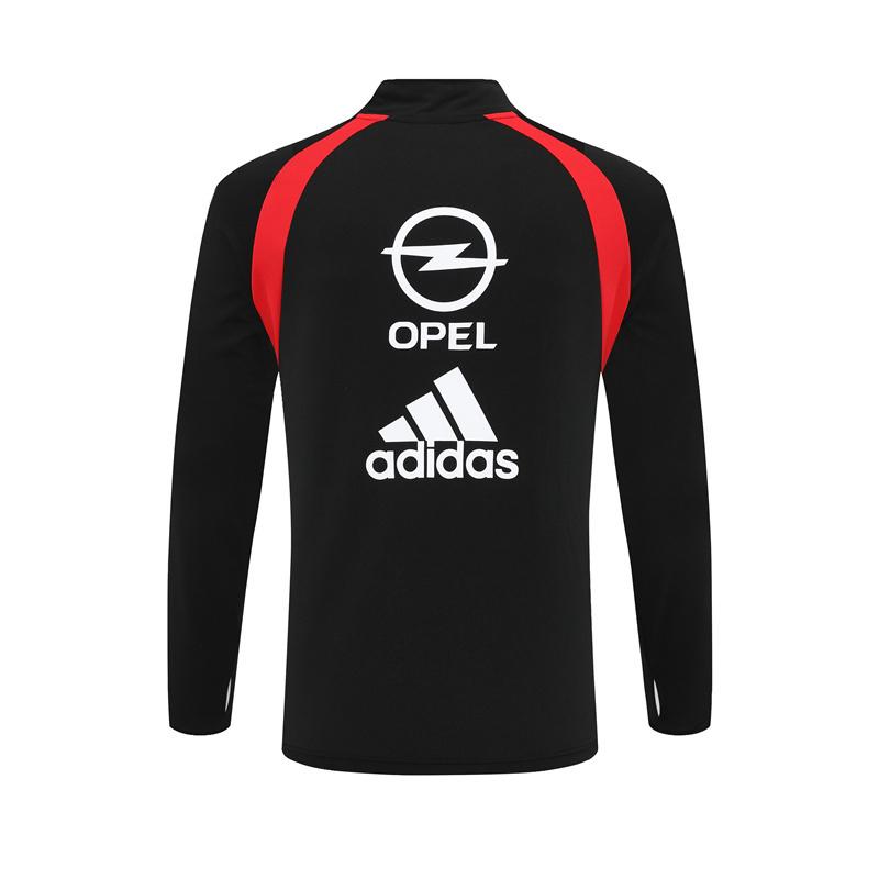 Retro 03/04 AC Milan Black Half Zipper Jacket+Long Pants