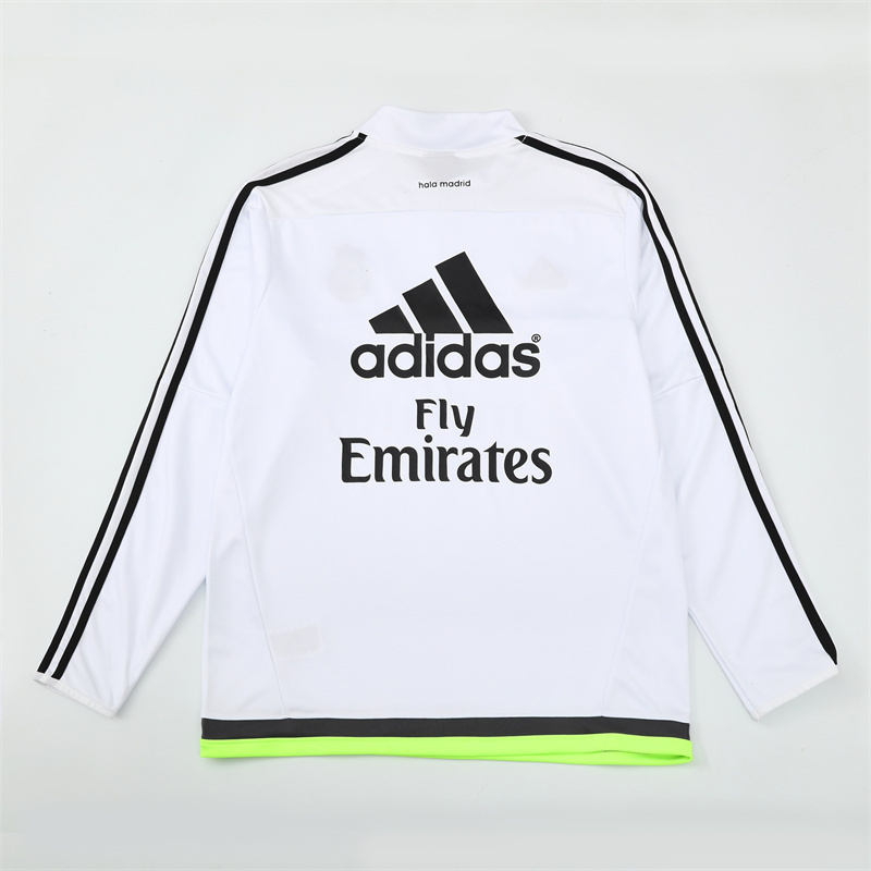 Retro 15/16 Real Madrid White Half Zipper Jacket