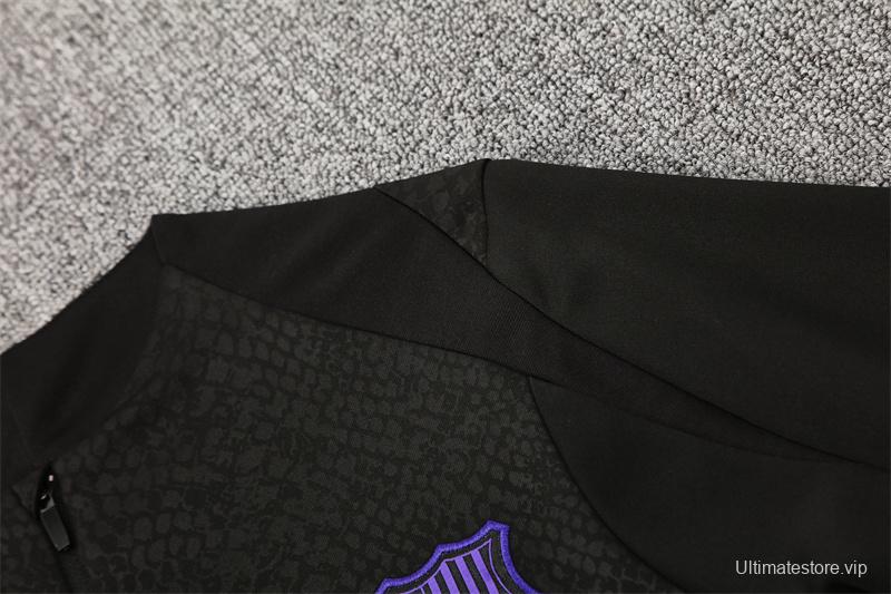 25/26 Barcelona Black Joint Edition Half Zipper Jacket+Long Pants