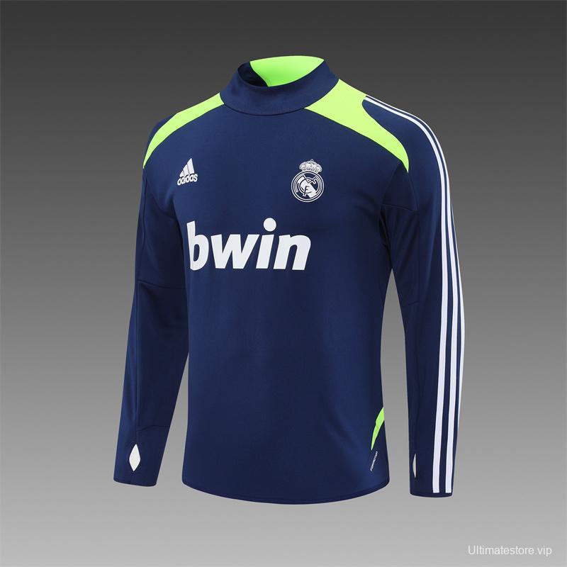 Retro 12/13 Real Madrid Royal Blue Half Zipper Jacket+Long Pants