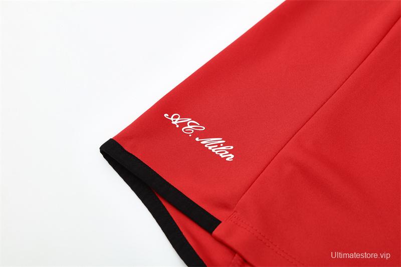 Retro 05/06 AC Milan Red Half Zipper Jacket+Long Pants