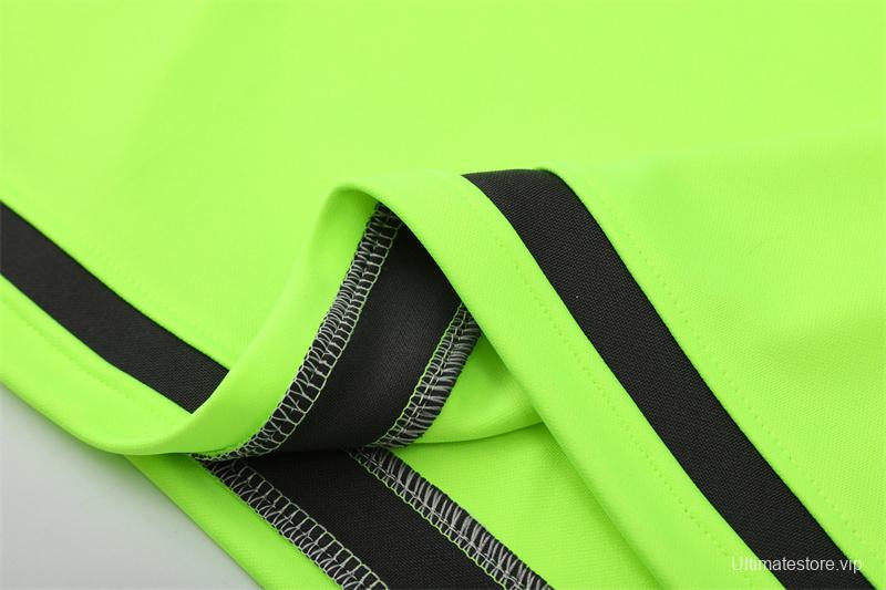 Retro 15/16 Real Madrid Fluorescent Green Half Zipper Jacket+Long Pants