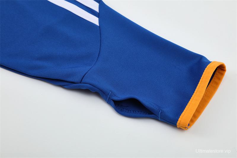 Retro 13/14 Real Madrid Color Blue Half Zipper Jacket