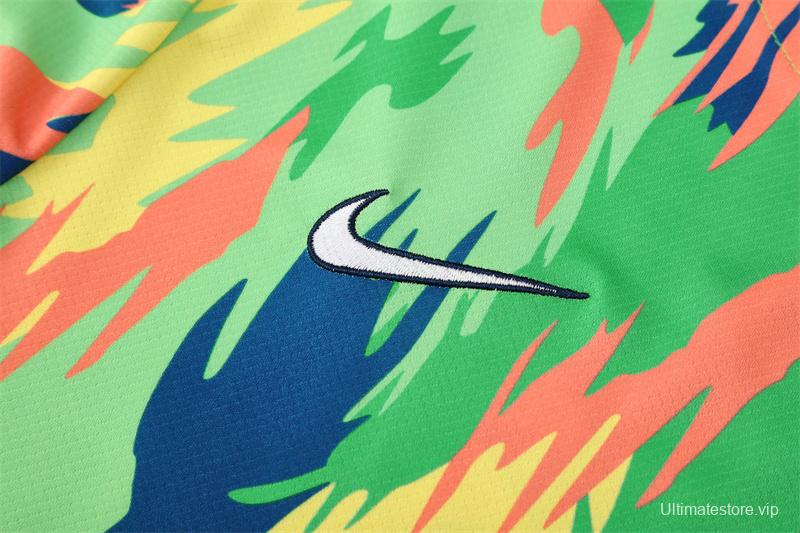 25/26 Brazil Blue Green Camouflage with XS Short Sleeve+Soccer Shorts