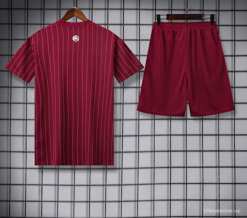 25/26 Arsenal Adidas Original Wine Short Sleeve Jersey+Shorts