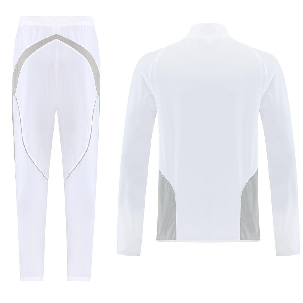 25/26 Real Madrid White Half Zipper Jacket+Long Pants S-3XL