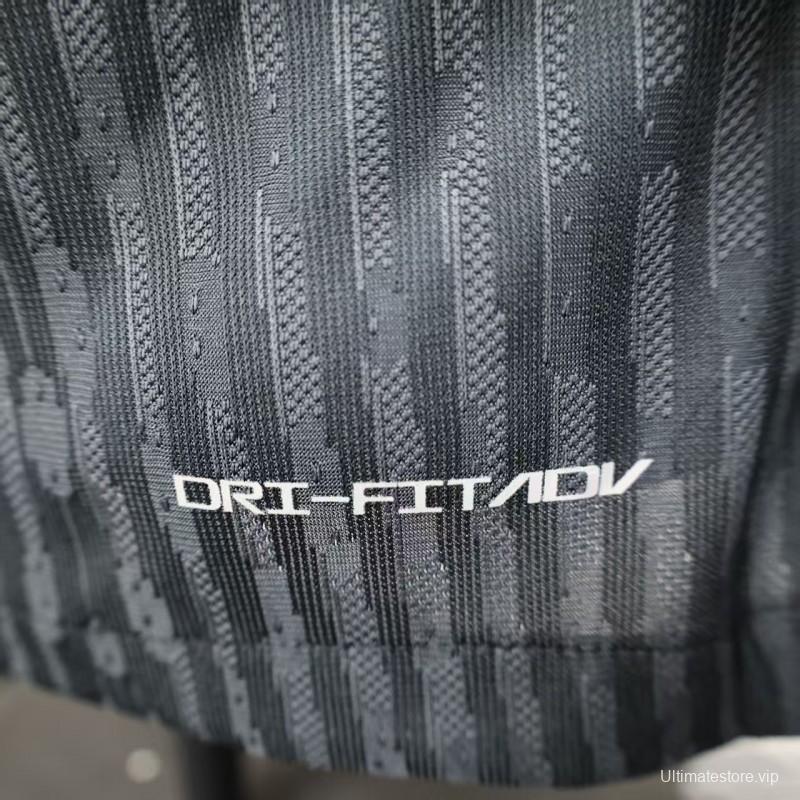 25/26 Player Version  Paris Saint-Germain Away Dark Grey with Vertical Stripe Pattern Jersey