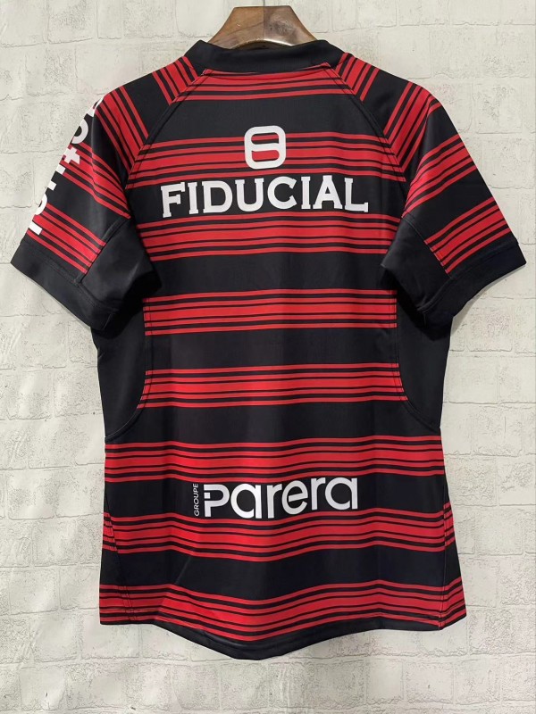 25/26 Stade Toulousain Red and Black Horizontal Stripes Jersey