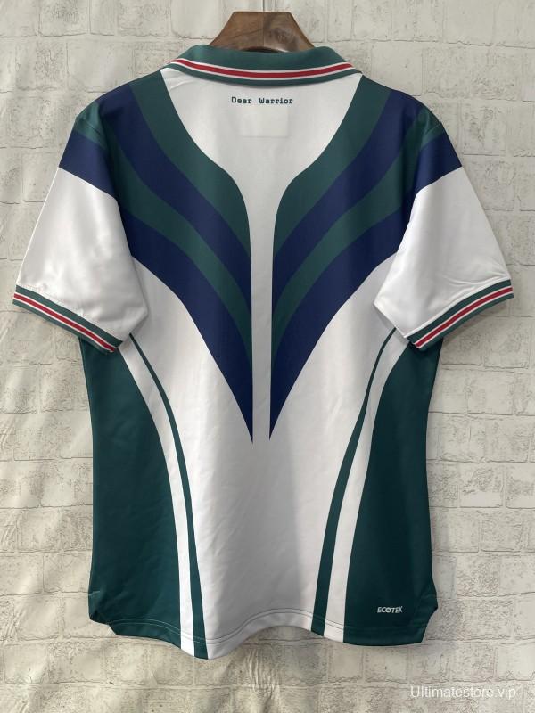 25/26 New Zealand Warriors White with Teal and Navy Chevron Jersey
