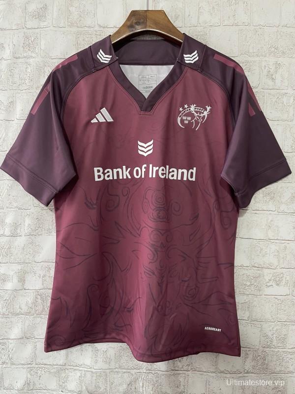 25/26 Munster Burgundy with Celtic Knotwork Pattern Jersey
