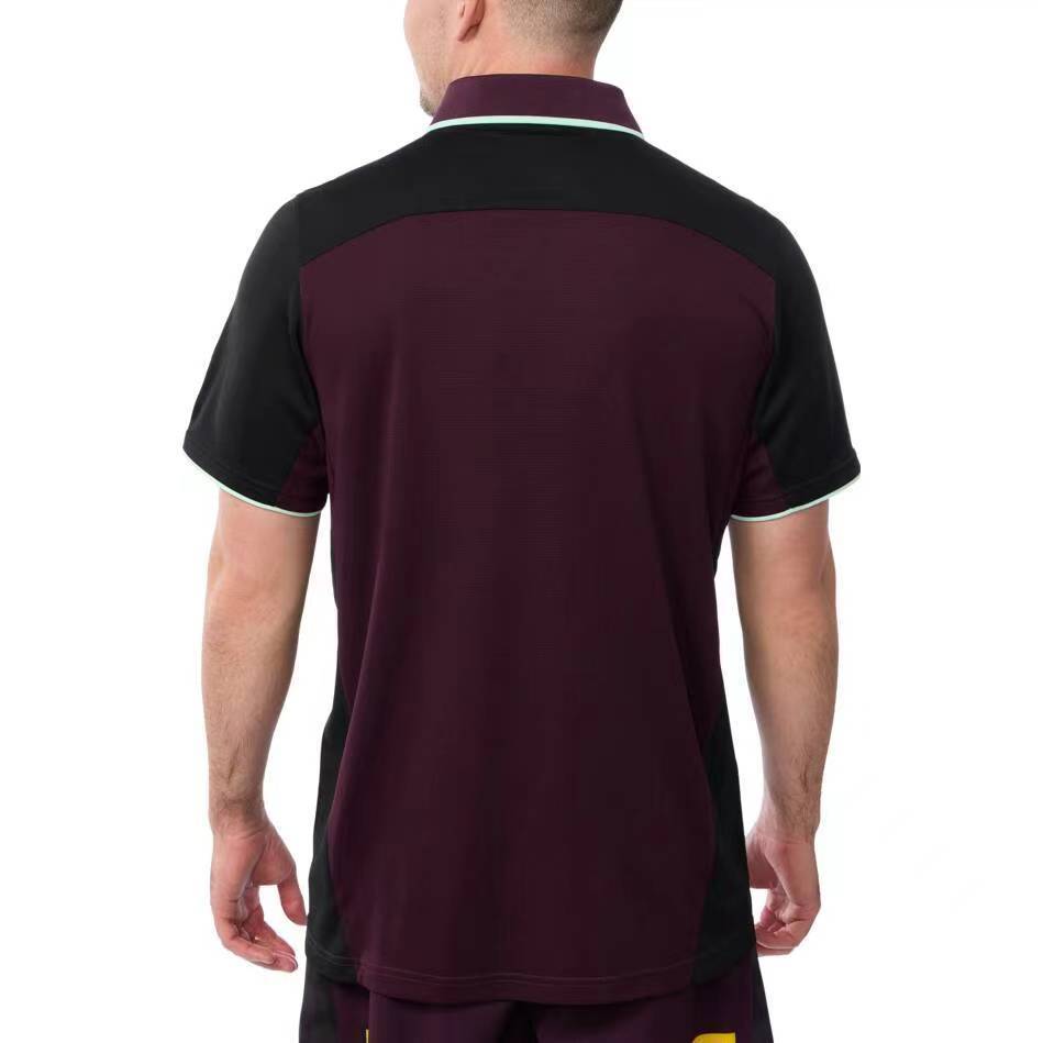 25/26 Brisbane Broncos Maroon with Black Sleeves Polo Shirt