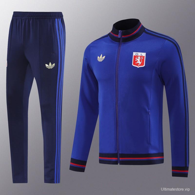 25/26 Olympique lyonnais/Lyon Blue Full Zipper Jacket+Long Pants