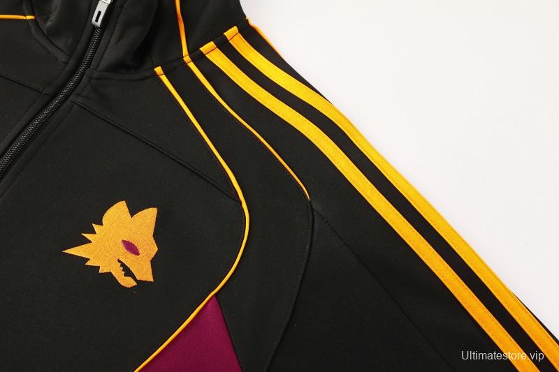 25/26 Roma Black Full Zipper Jacket+Long Pants