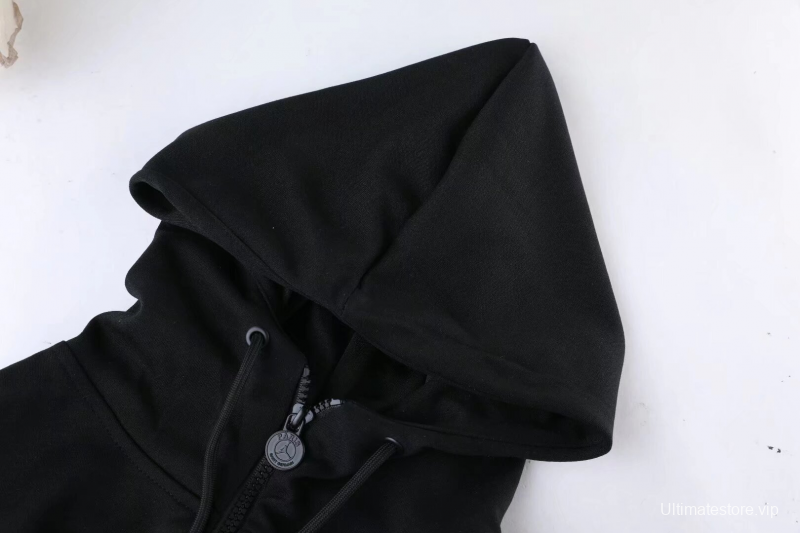 2025 Air Jordan Jumpman Black Purple Hoodie Full Zipper Jacket+Long Pants