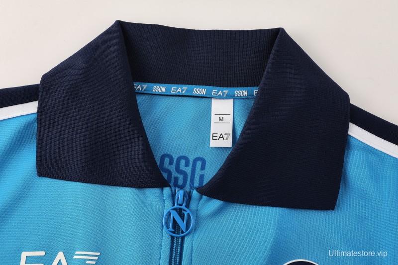 25/26 SSC Napoli Sky Blue Full zipper Jacket Tracksuit+ long pants