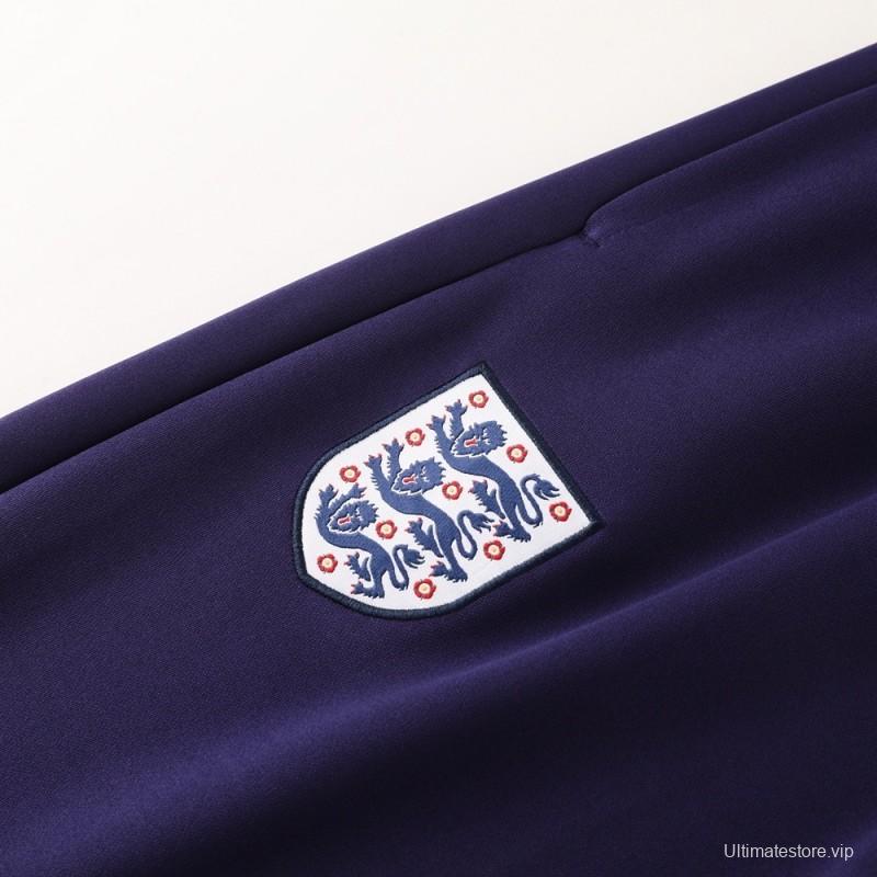 24/25  England Purple Full zipper Jacket Tracksuit+ long pants