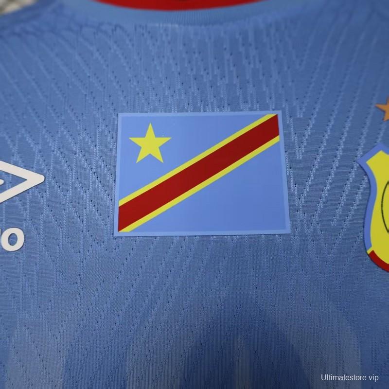 Player Version 2026 DR Congo Home Sky Blue Flame Jersey
