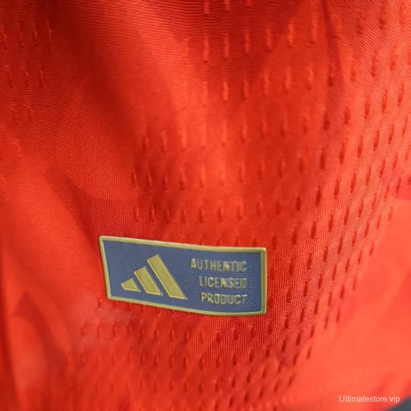 Player Version 2026 Belgium Home Red Long Sleeve Jersey