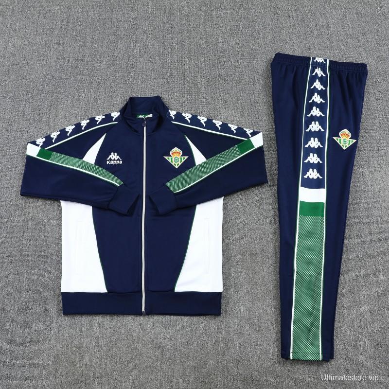 26/27 Real Betis x Kappa Navy Blue  Full Zipper Jacket Tracksuit + Long Pants