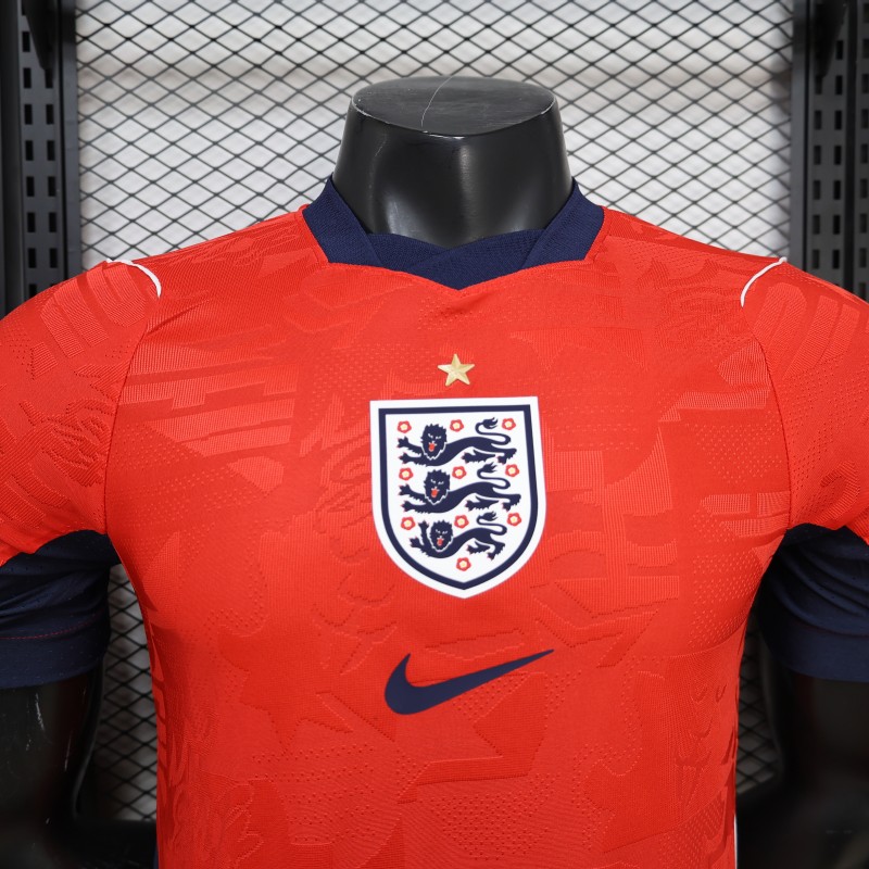 2026 Player Version England Red with Abstract Graphic Pattern Jersey