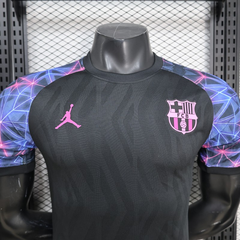 Player Version 25/26 FC Barcelona Black with Neon Geometric Pattern Jersey