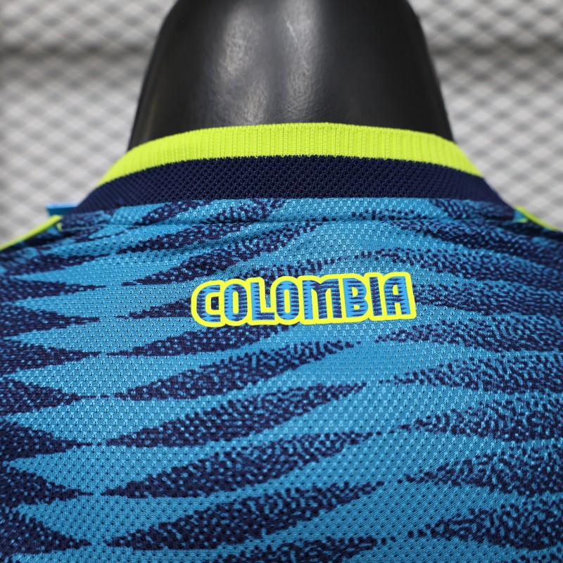 2026 Player Version Colombia Blue with Wavy Zigzag Pattern Jersey