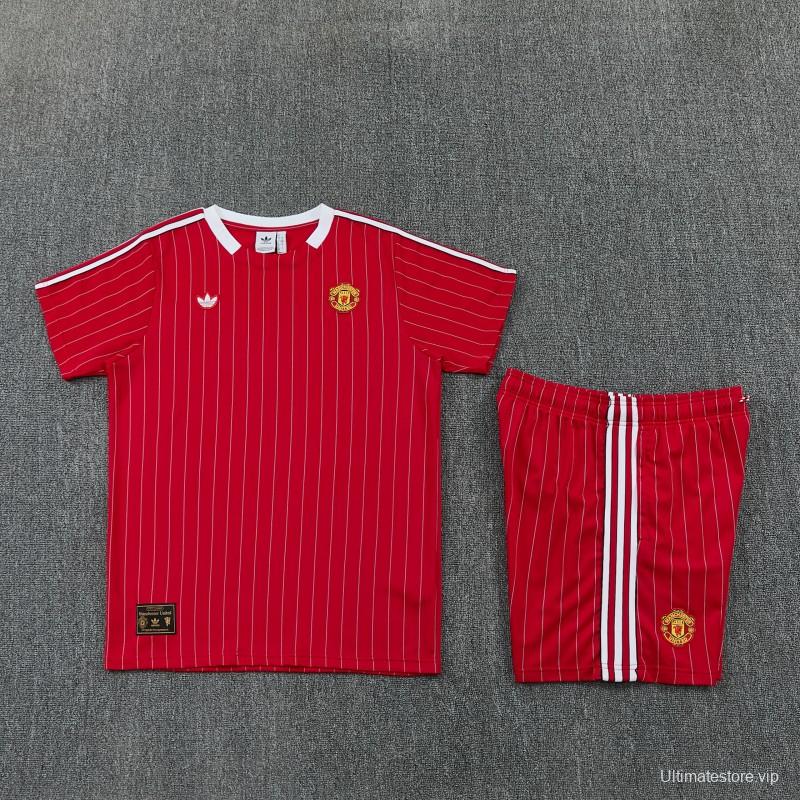 26/27  Manchester United Red Short Sleeve+Soccer Shorts