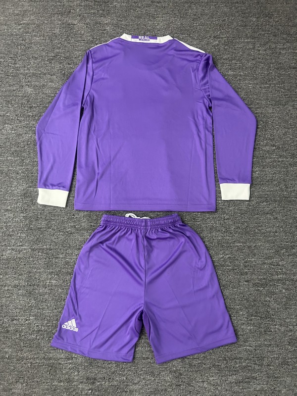 Retro Kids 16/17 Real Madrid Away Long Sleeve Jersey