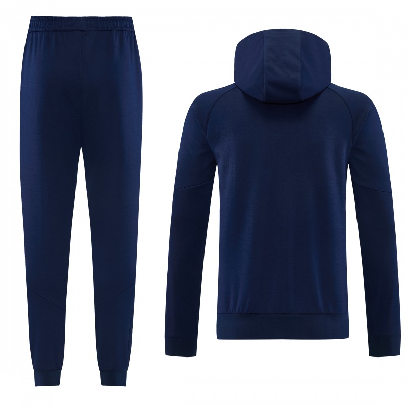 26/27 Adidas M06  Navy Blue Full Zipper Hooded Jacket Tracksuit + Long Pants
