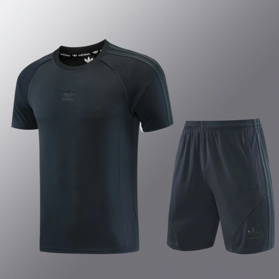 26/27 Adidas AD15 Dark Grey Short Sleeve+Soccer Shorts