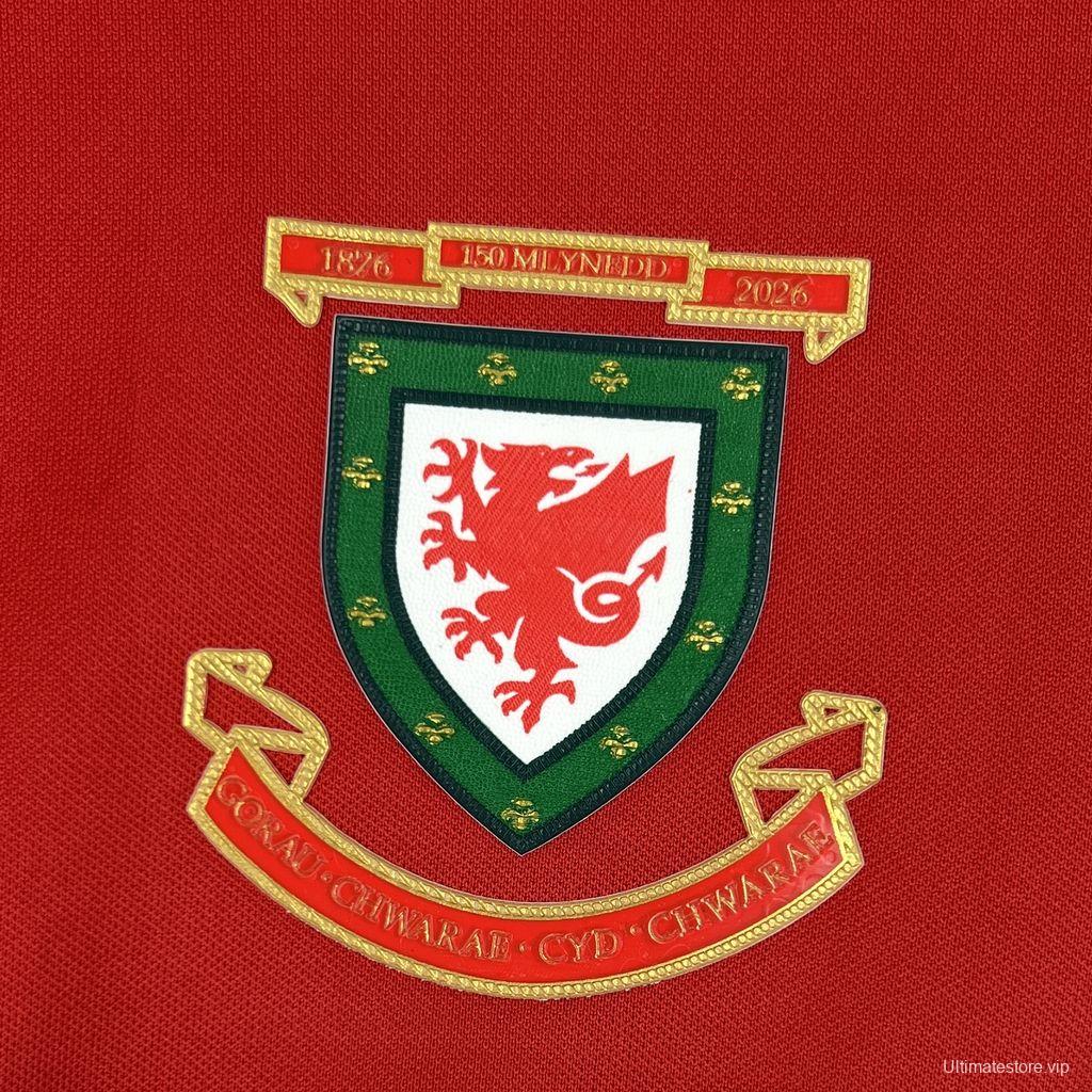 2026 Mens Wales 150th Anniversary Long Sleeve Jersey
