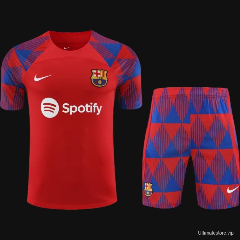 23-24  Barcelona Red Short Sleeve Jersey+Shorts