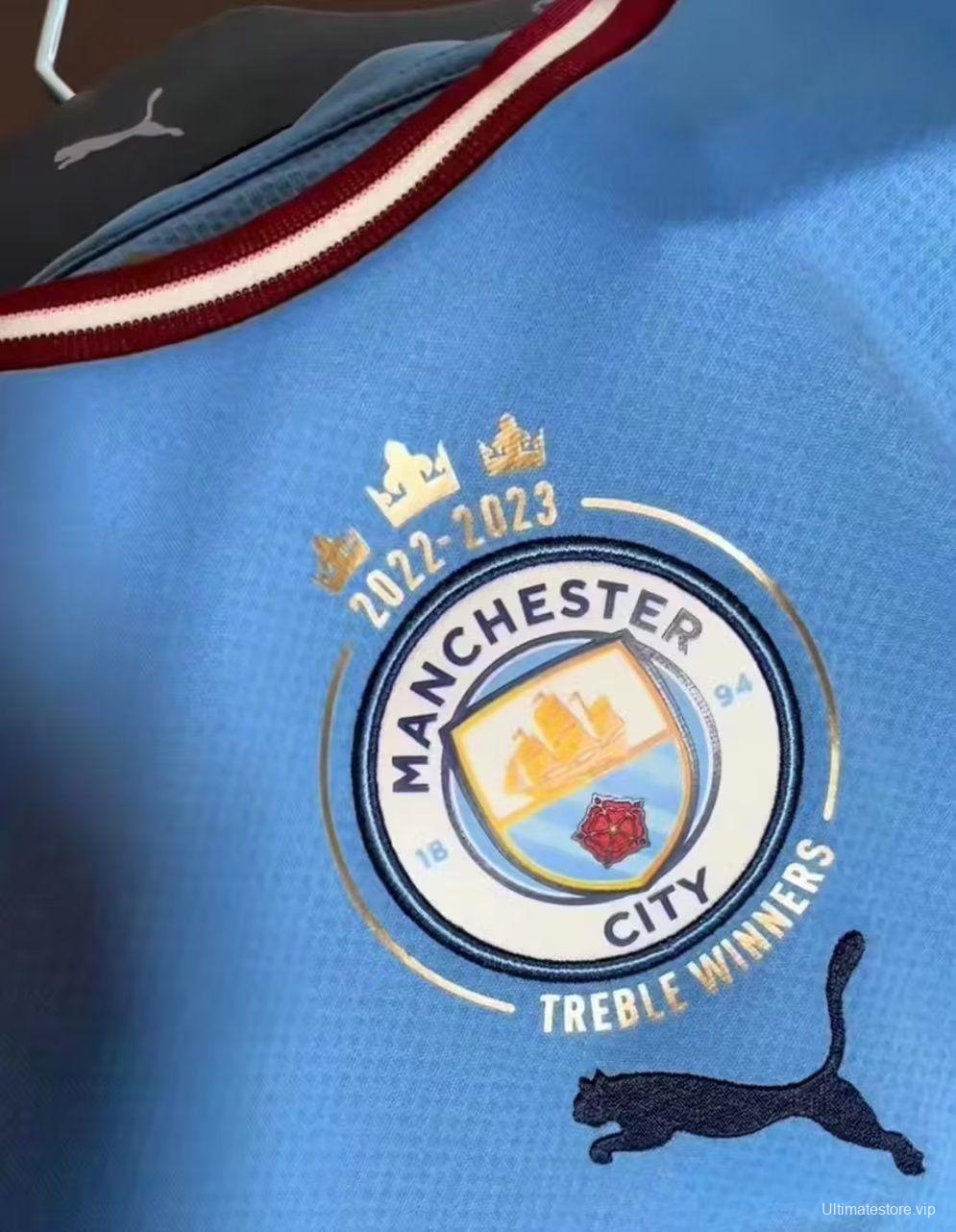 22/23 Manchester City Home With Treble Winners Patch