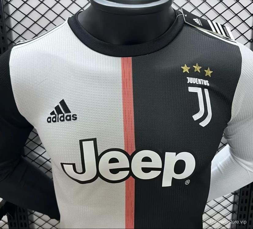 Player Version 19/20 Juventus Home Long Sleeve Retro Jersey