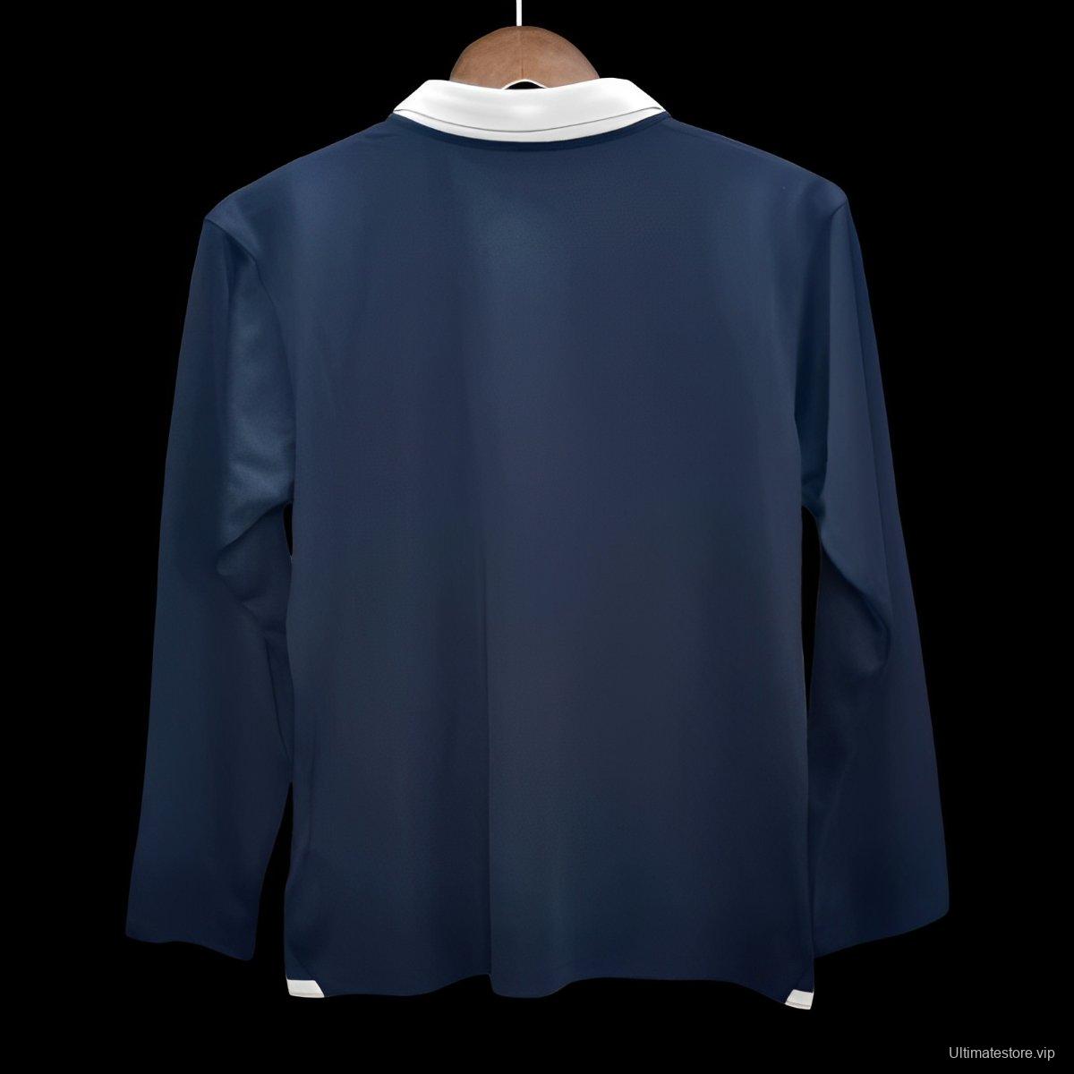 Retro 2014 France Home Long Sleeve Jersey