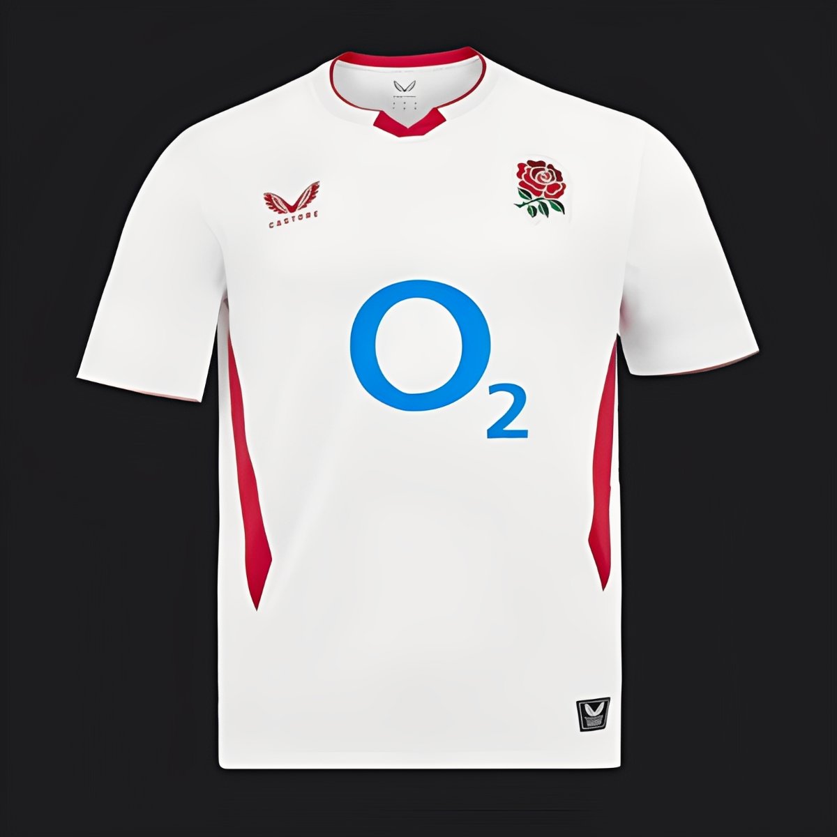 2026 England White with Red Side Panel Rugby Jersey