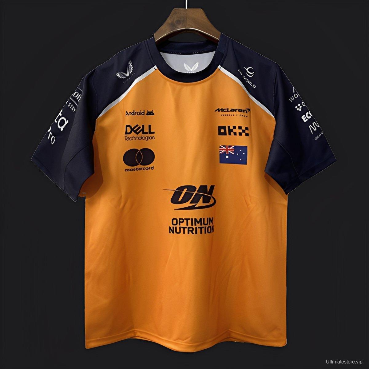 2026 F1 McLaren Racing Papaya Orange with Black Raglan Sleeves Jersey