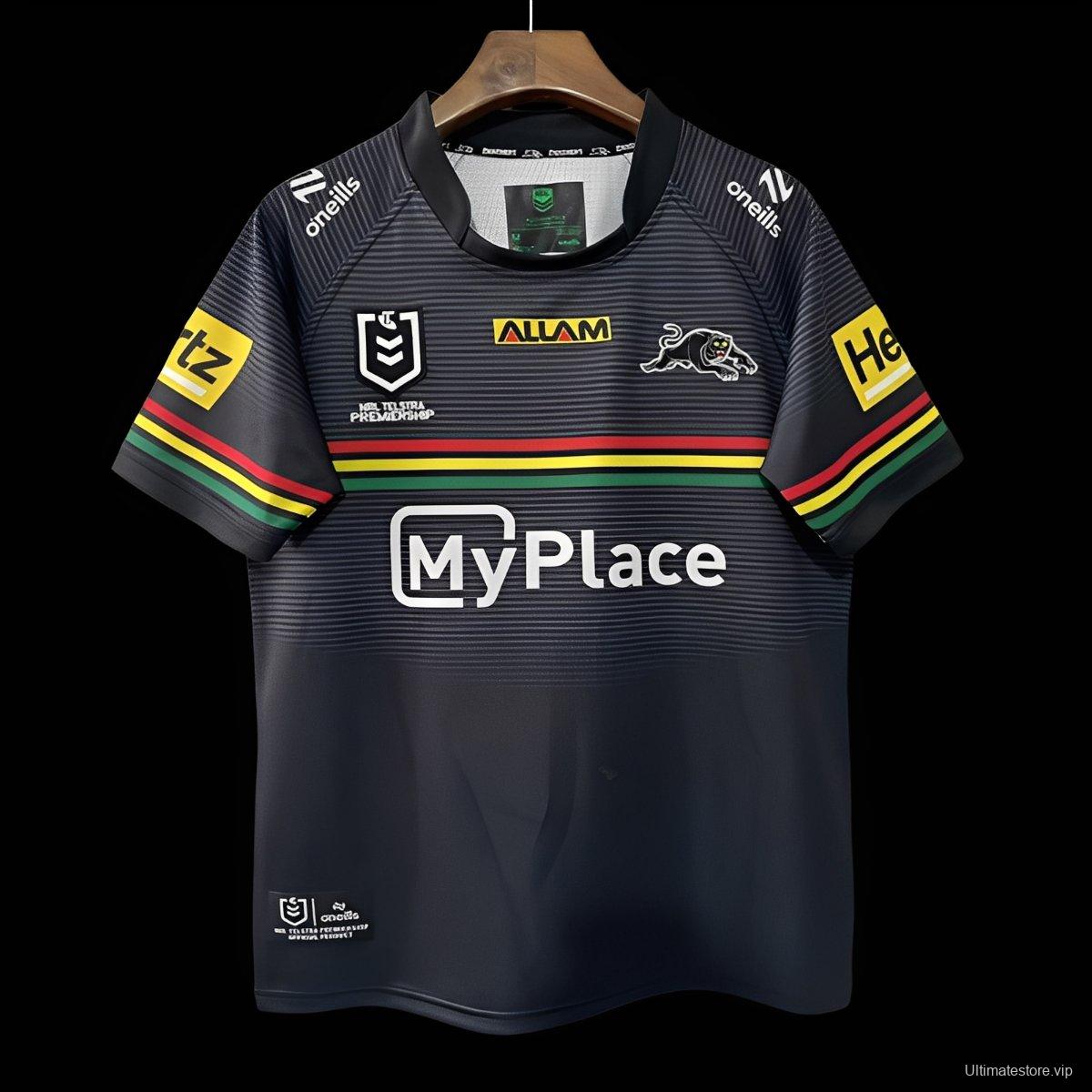 25/26 Penrith Panthers Black with Rainbow Horizontal Stripes Jersey