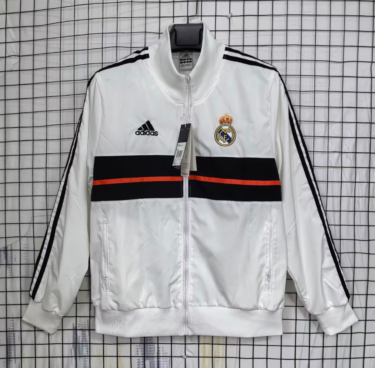 25/26 Real Madrid White  Full Zipper Windbreaker