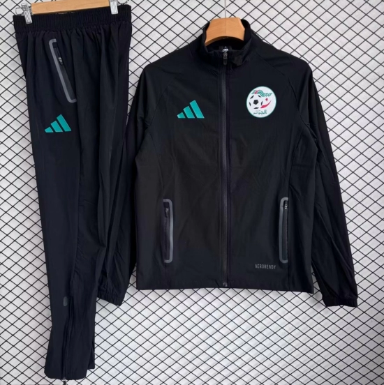 25/26 Algeria National Team Black Full zipper Jacket Tracksuit+ long pants