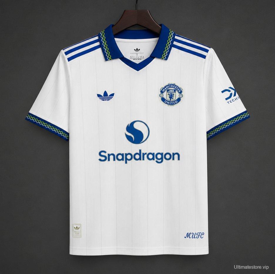 26/27 Manchester United White Pinstripe Away Jersey