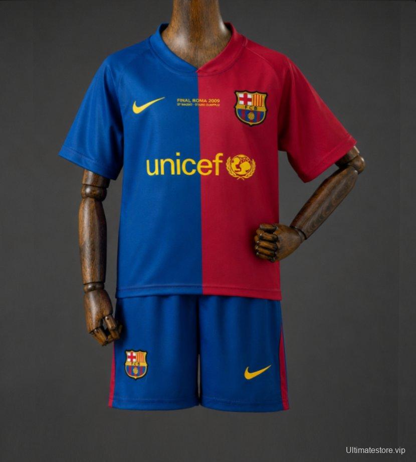 08/09 Kids Barcelona Home Retro Kit Jersey Size 16-28