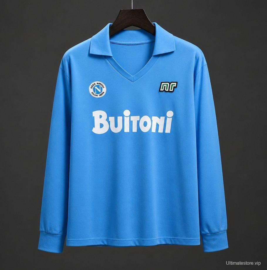 Retro Napoli 87/88 Home Long Sleeve Soccer Jersey