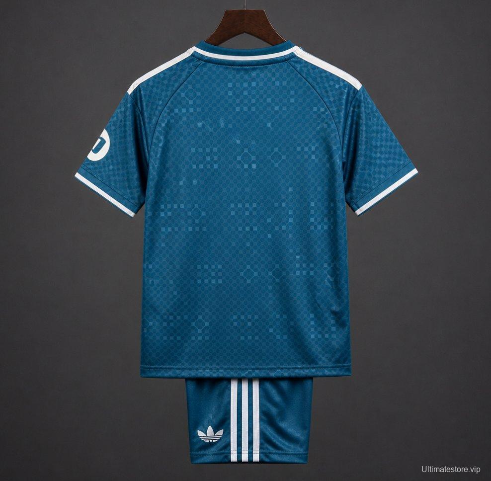 26/27 Kids Real Madrid Teal Away Jersey Kit