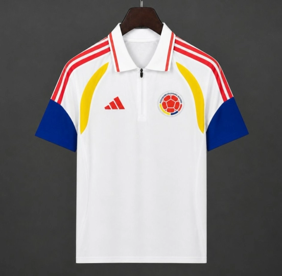 2026 Colombia White Training Polo Jersey
