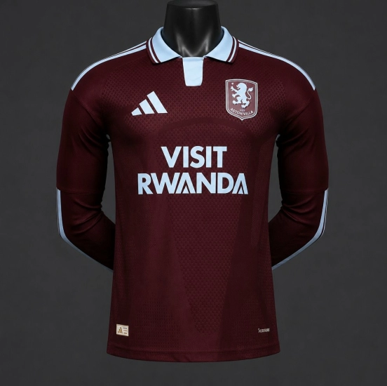 Player Version 26/27 Aston Villa FC Home Long Sleeve Jersey With Sponsor