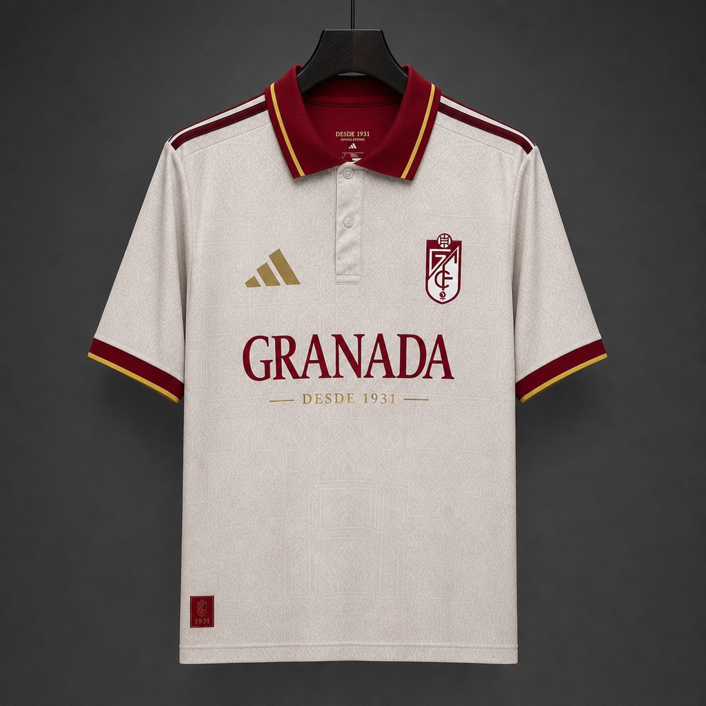 26/27 Granada CF 95th Anniversary Special Edition Off White Polo Jersey
