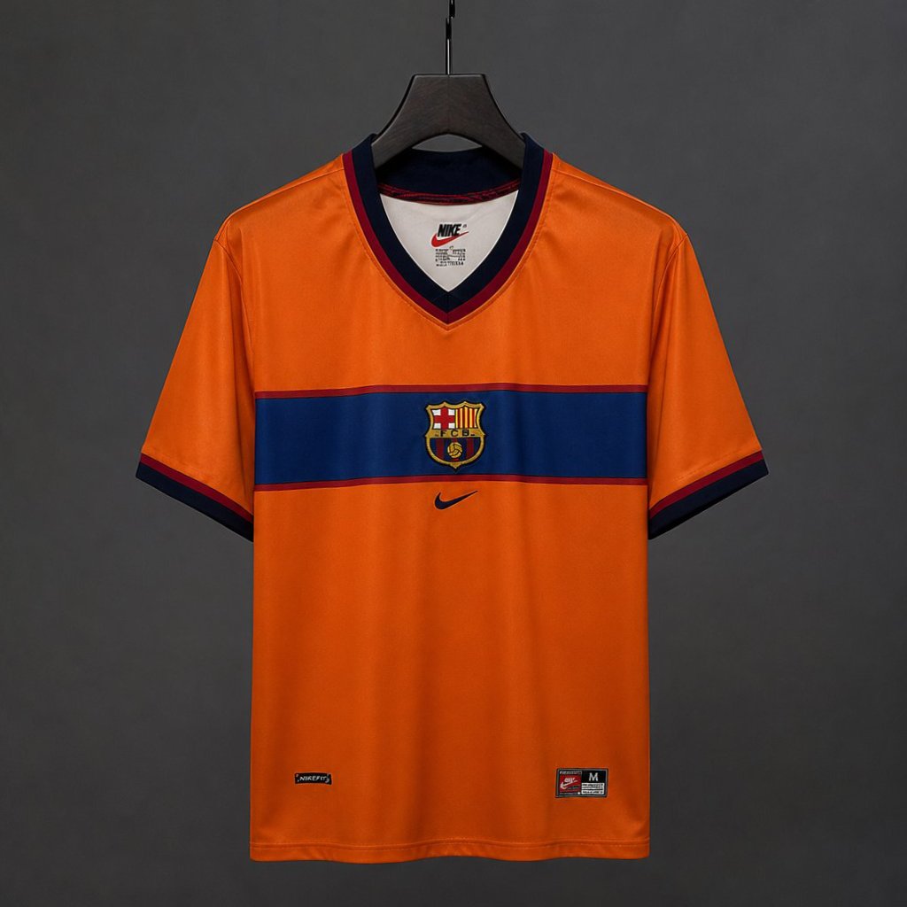 Retro 98/99 Barcelona Away Orange Jersey