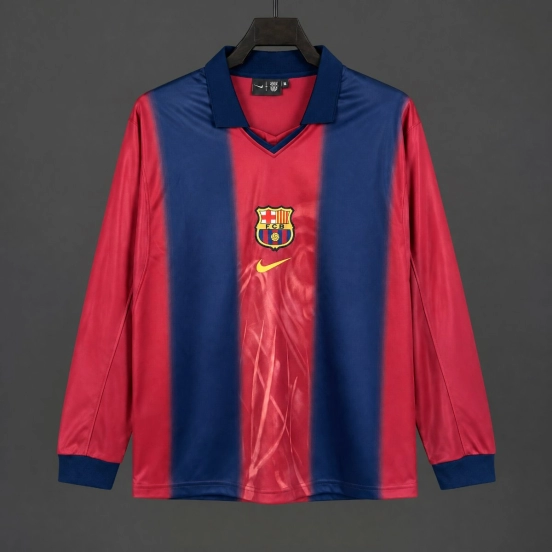 Retro 00/01 Barcelona x Travis Scott Home Long Sleeve  Jersey